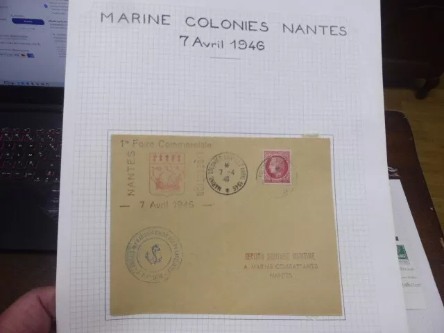 enveloppe marine colonies nantes, 1 iere foire commerciale nantes liberation, 7