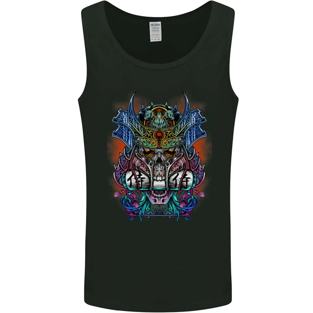 Samurai Skulls Japan Japanese MMA Mens Vest Tank Top
