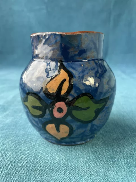 Royal Torquay-ware pottery coffee pot height 10 Cm - Cobalt Blue / Flower