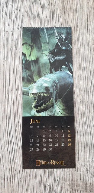 Der Herr Der Ringe Hexenkönig Von Angmar Kostüm LESEZEICHENKALENDER HERR DER Ringe 2005 Juni Hexenkönig von Angmar EUR