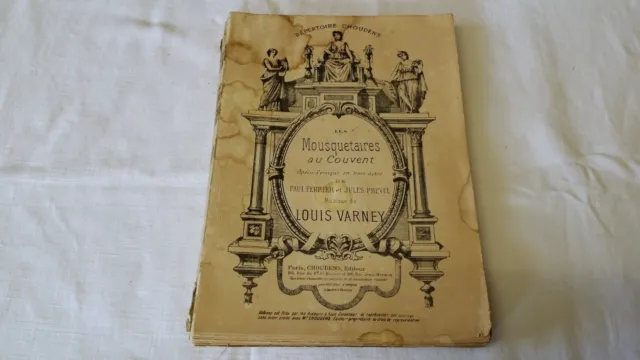 Partitions de Musique Les Mousquetaires au Couvent Louis VARNEY Opéra-Comique