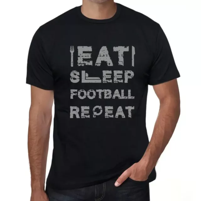 Herren Grafik T-Shirt Essen schlafen Fußball wiederholen – Eat Sleep Football