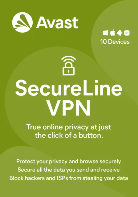 AVAST SecureLine VPN 2024 10 Geräte 2 Jahre Internet Security 2023 Privatsphäre
