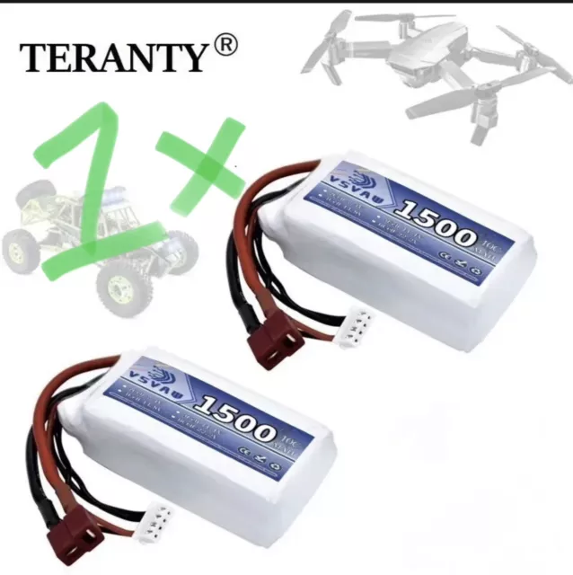 3s 11.1v 1500mAh 40/60C LiPo Battery w/Deans T Plug for RC FPV Drone Car COMPACT