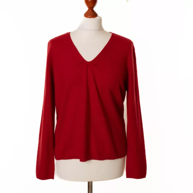 Jersey Mujer TALBOTS Petites Rojo 100% Cashmere Talla M l