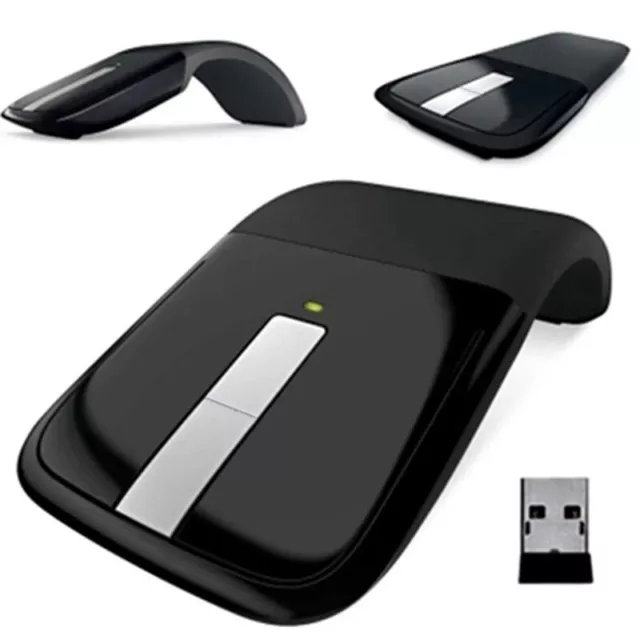 Portable Foldable Arc Touch Wireless Mouse Ultra-thin 2.4GHz Optical Mous#DC 3