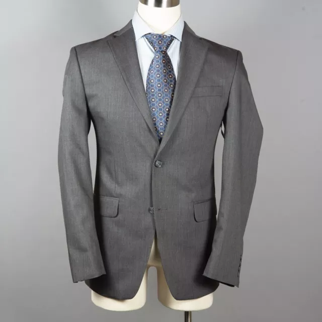 Perry Ellis Men's Grey Modern Fit Suit Jacket 38L Wool Blend Two-Button Blazer