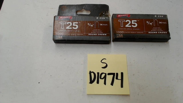 Arrow Staples #259 T25 9/16" 14mm round crown