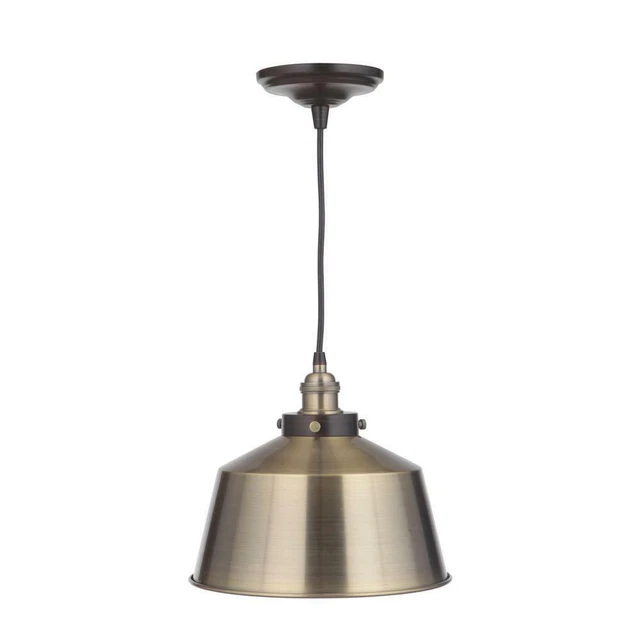 Home Decorators Collection Vintage Chic 1-Light Brushed Brass Pendant
