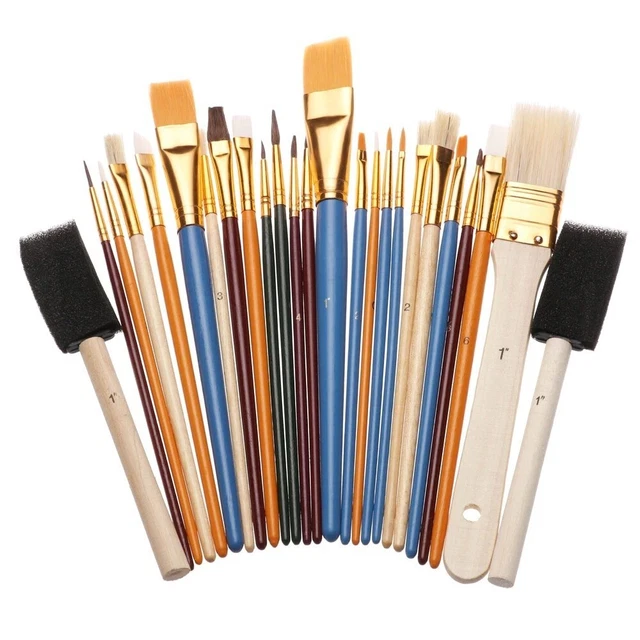 Mano Pennello Nylon Legno Manico Cavallo Capelli Abito Olio Acrilico Acquerello