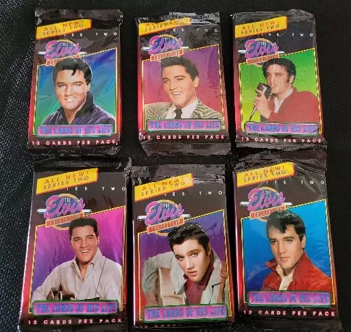 Set of 6 Unopened Elvis Presley Collection Trading Cards, Series Two, 1992 River