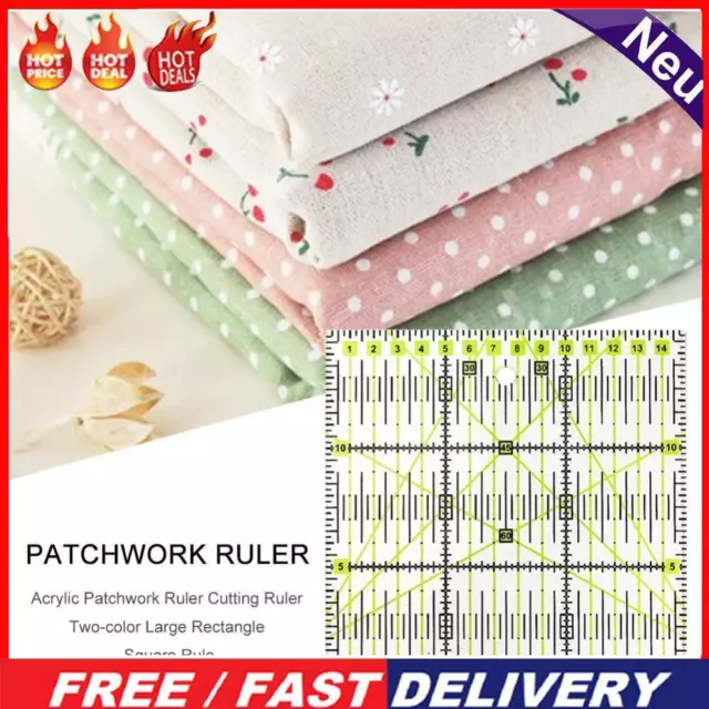 Acrylic Patchwork Ruler Double Color Quilting DIY Sewing Tools (15x15cm)