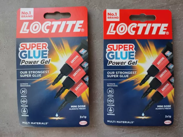 Loctite Super Glue Power Flex Mini Trio Gel - 3 x 1g TWO PACKS