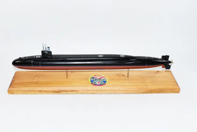 USS Alabama SSBN-731 Submarine Model,Navy,Scale Model,Mahogany,20 inch,Ohio