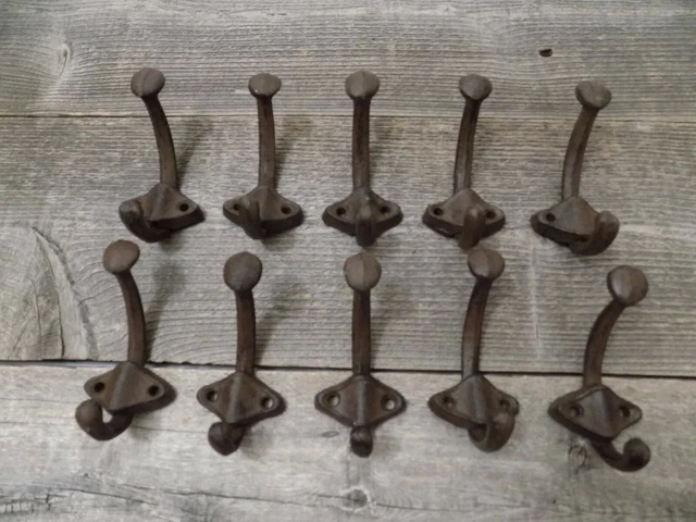 10 Cast Iron Rustic U-Shape Hooks Coat Hat Sweater Towel Bathroom Kitchen Cups