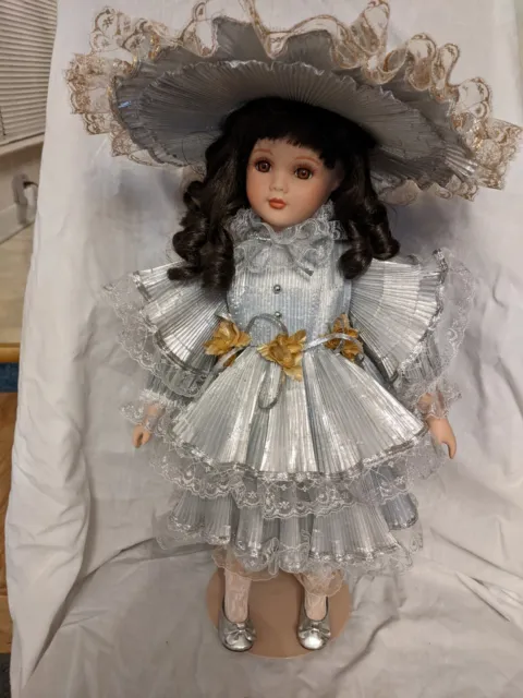 Seymour Mann "Caroline" 18" porcelain doll with hat