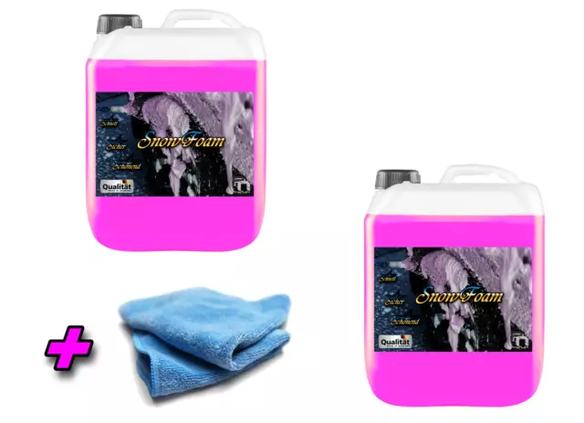 2x 5 L Snow Foam Pink + 2 Mik Snowfoam Aktivschaum Vorwäsche Shampoo Autowäsche