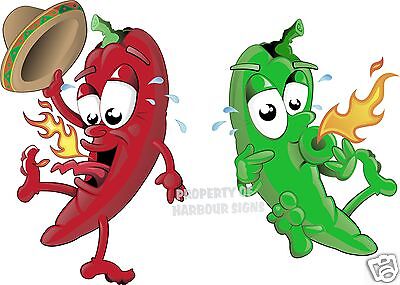 Pepper Hot Red Green 14" Decal Mexican Restaurant Concession Food Truck Menu