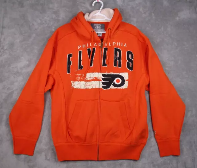 Philadelphia Flyers Mens Zip Up Hoodie Large Old Time Hockey Causeway Collection