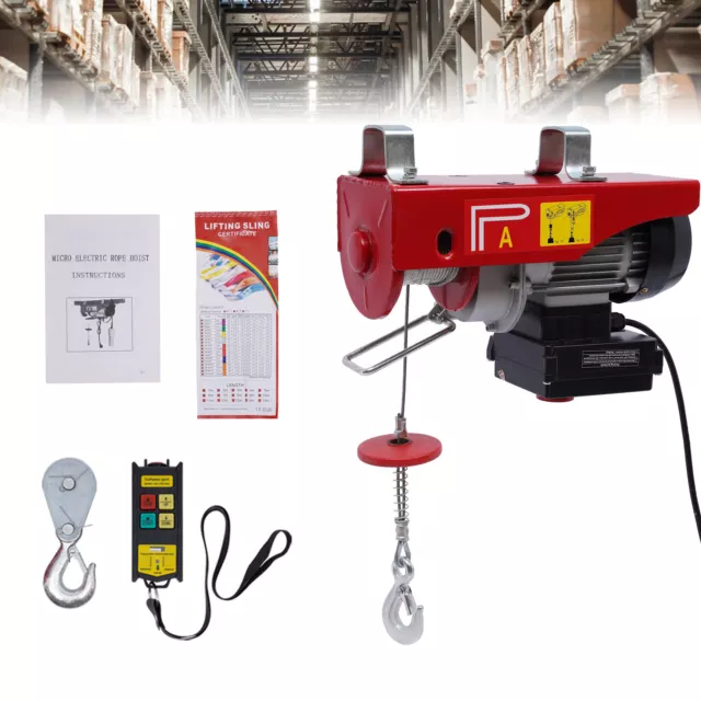 Electric Hoist Crane Overhead Garage Winch Remote Control Auto Lift 100-200 kg