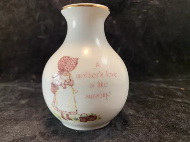 Vintage World Wide Arts Holly Hobbie Ceramic Round Bud Vase Mothers Love