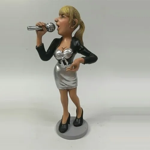 Statuina mestieri Cantante Donna statuetta caricatura professione regalo collezi