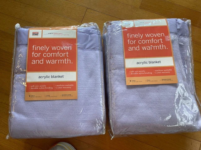 Martha Stewart Everyday Vintage Kmart Lavender Purple Twin Acrylic Blanket NIP