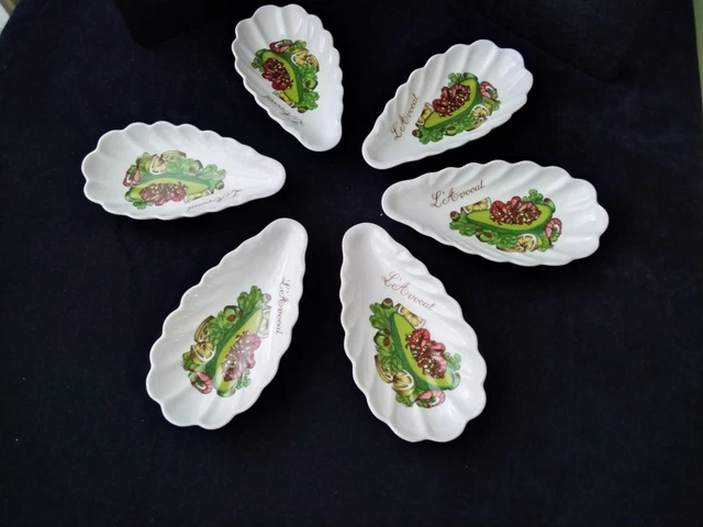 COUPELLE AVOCAT CALIFORNIA PORCELAINE BLANCHE 13X8 - Maison de la Porcelaine