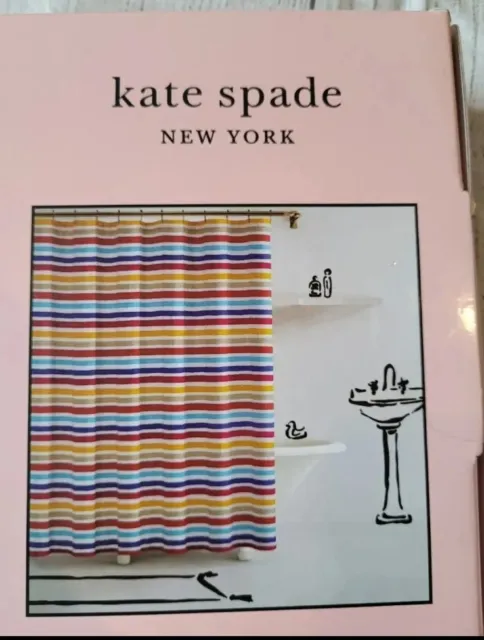NEW Kate Spade New York Fabric Shower Curtain Painted Stripe 72 x 72 Multicolor