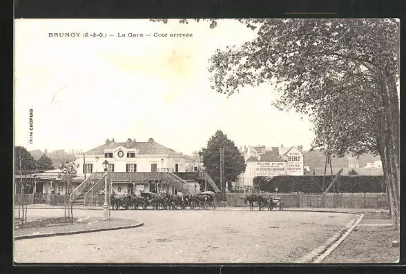 CPA Brunoy, La Gare, Cote arrives 1907
