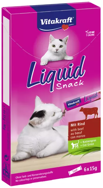 11 x VITAKRAFT CAT LIQUID SNACK Vaina 6x15g Gato 990g