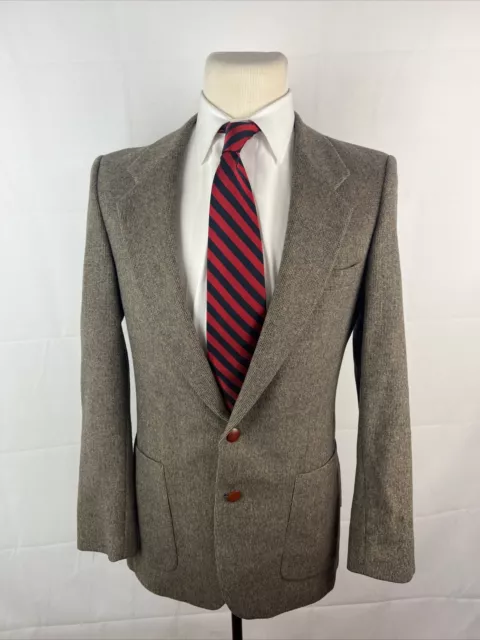 FALL/WINTER Yves Saint Laurent Men's Gray Brown Plaid Blazer 38R $2,195