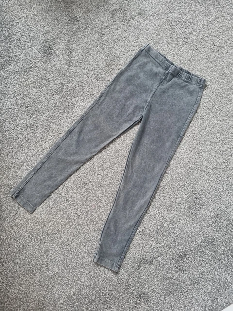 Girls River Island Grey Jeggings Trousers Age 7-8 Leggings Skinny stretch c