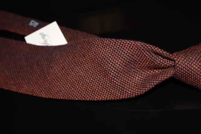 #1 MENSWEAR LNWOT Drakes Silk Wool Grenadine Solid Rust Copper Untipped Tie NR