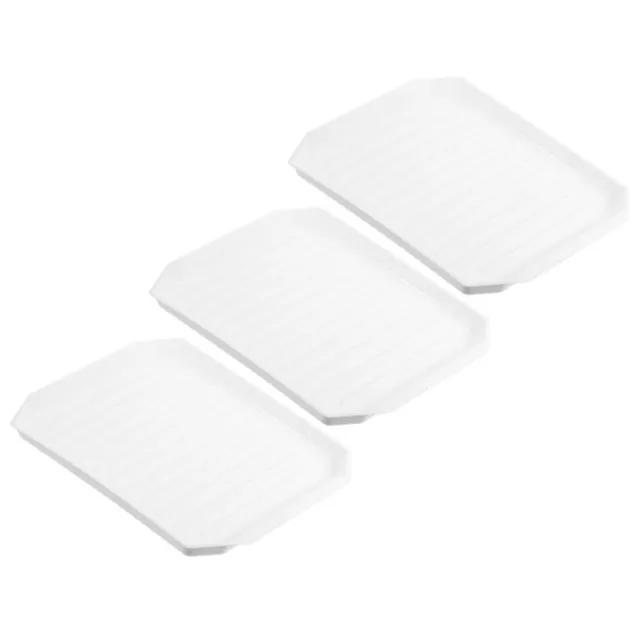 3 Microwave Bacon Baking Pans 27x21.9cm Cooker Grill Plate Defroster White-PM