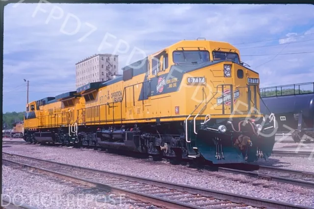 ORIGINAL SLIDE CNW Chicago North Western C44-9W 8717 Scene;Council Bluffs;5/1995