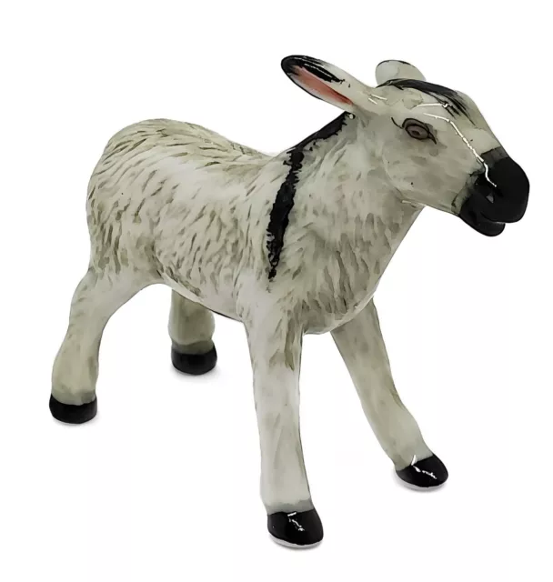 Donkey Figurine - Mule Porcelain Animal - Ceramic Miniature Hand Made and Painte 4