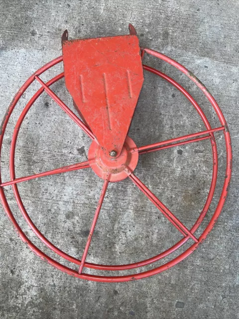 WIRT & KNOX WALL MOUNT FIRE HOSE REEL W/ Mounting Brackets Vintage old  27"