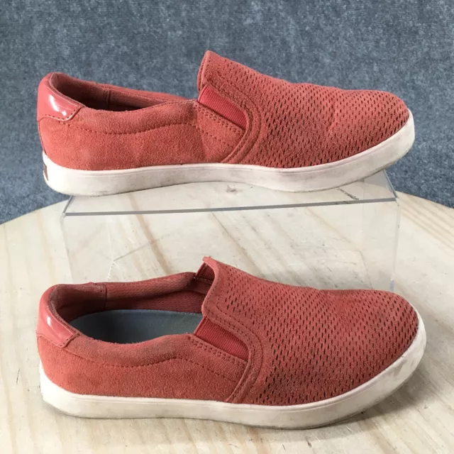 Dr Scholls Shoes Womens 6.5M Perforated Slip On Low Top Sneaker Red Suede Casual