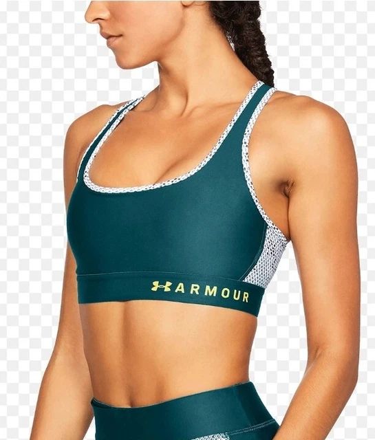 Reggiseno sportivo Under Armour Under Armour Donna Crossback Mid Impatto Verde M Nuovo REGALO DI NATALE