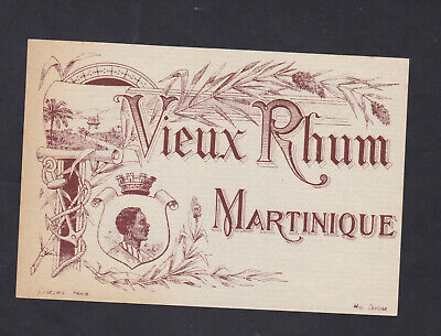 Ancienne Etiquette "Vieux Rhum de la Martinique" Imp.Cuvelier vers 1930-Réf.485 