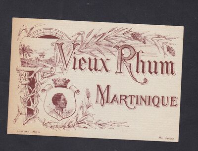Ancienne Etiquette "Vieux Rhum de la Martinique" Imp.Cuvelier vers 1930-Réf.485 