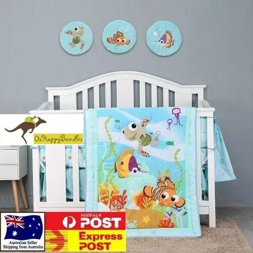 7 Pieces New Baby Boys Nemo Undersea Ocean Cotton Nursery Cot Sets