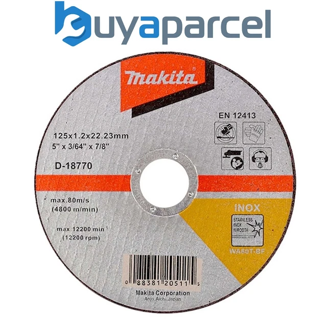 Makita D-18770 Fast Cutting Extra Thin Metal Grinder Disc 125mm 1.2 22.23mm