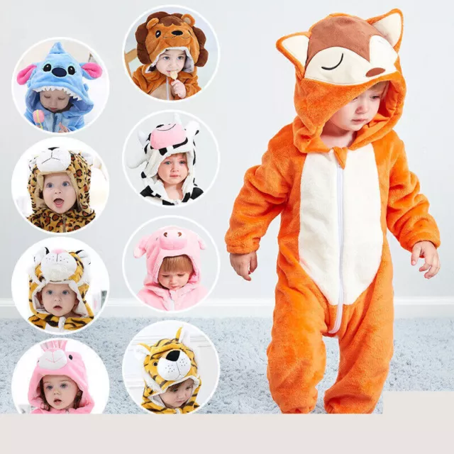 Costume tuta con cappuccio panda caldo invernale neonato bambino bambina