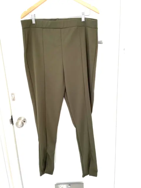 ❤️ Yours Olive Green Stretch Pull On Pants With Splits Size 20 Plus Bnwt.