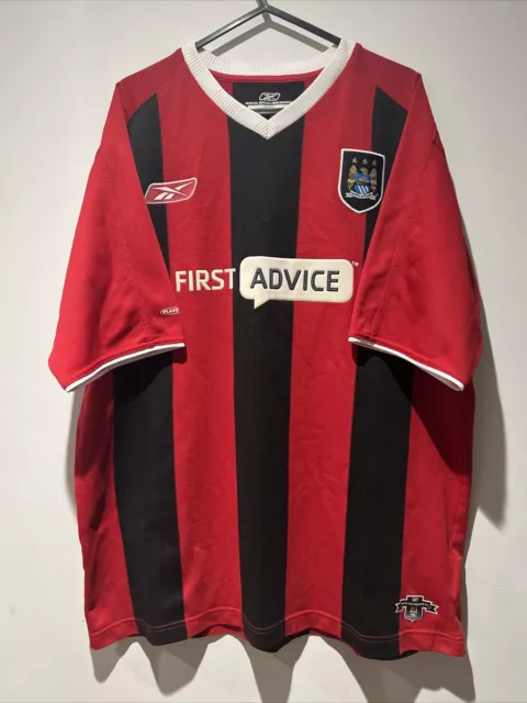 Manchester City 2003-04 Reebok Away Football Shirt  Large Adult Vintage