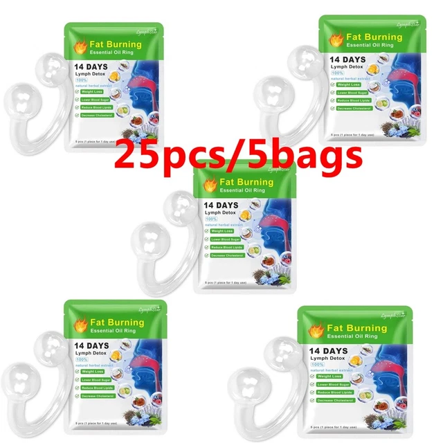 25 pz/5 sacchetti anello naso olio essenziale dimagrante e disintossicante, anello nasale super sottile