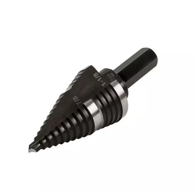 Klein Tools KTSB11 High Speed Step Drill Bit #11 Double-Fluted 7/8 to 1-1/8-Inch 2