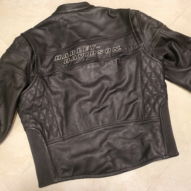 HARLEY DAVIDSON MENS XL Competition II Leather Jacket Armor Plated